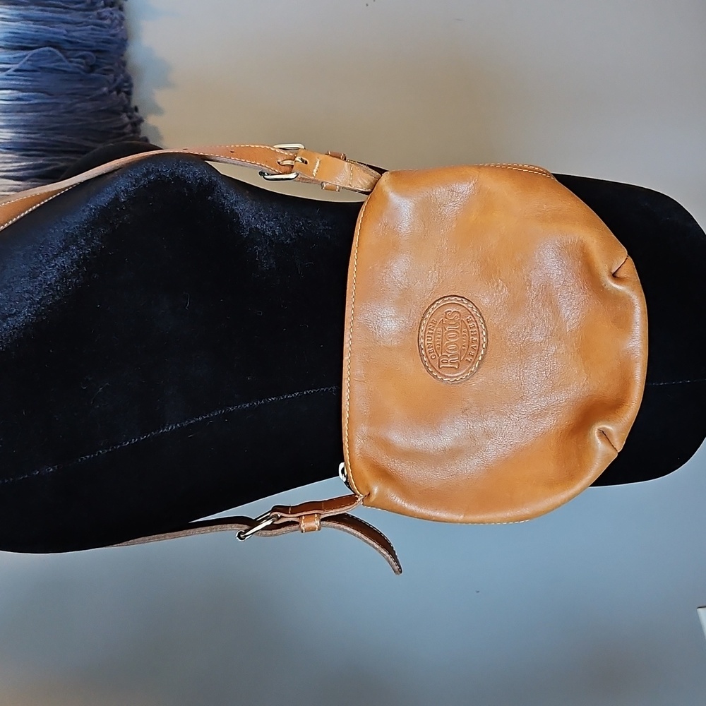 Roots Rounded Leather Crossbody Bag